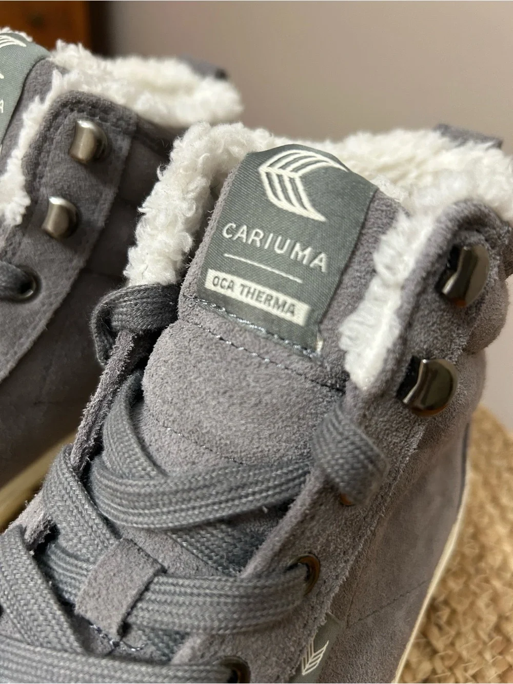 Cariuma Gray Sherpa High-Top Sneakers